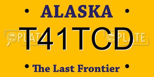 T41TCD Alaska License Plate