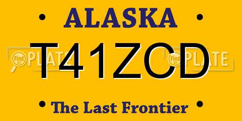 T41ZCD Alaska License Plate