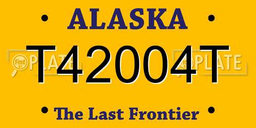 T42004T Alaska License Plate