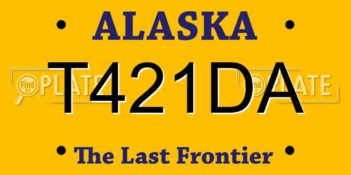 T421DA Alaska License Plate