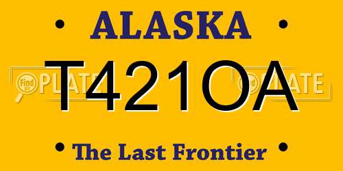 T421OA Alaska License Plate