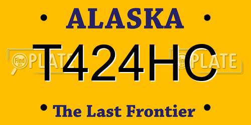 T424HC Alaska License Plate