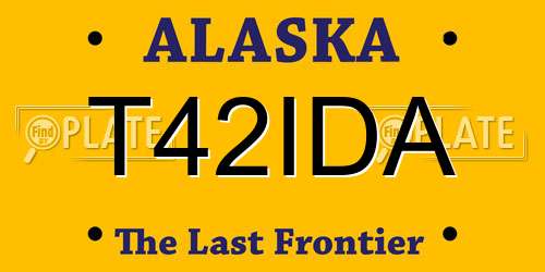 T42IDA Alaska License Plate