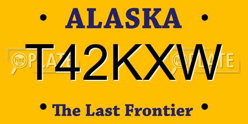 T42KXW Alaska License Plate