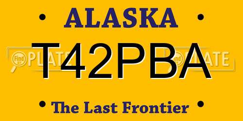 T42PBA Alaska License Plate