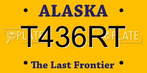 T436RT Alaska License Plate