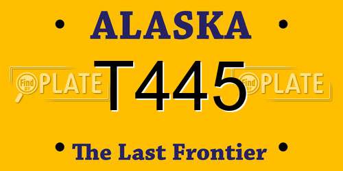 T445 Alaska License Plate