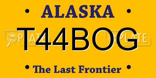 T44BOG Alaska License Plate