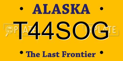 T44SOG Alaska License Plate