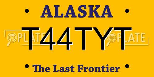 T44TYT Alaska License Plate