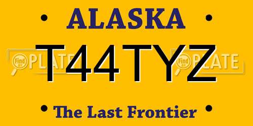 T44TYZ Alaska License Plate