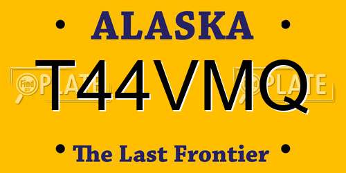 T44VMQ Alaska License Plate