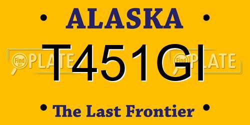T451GI Alaska License Plate
