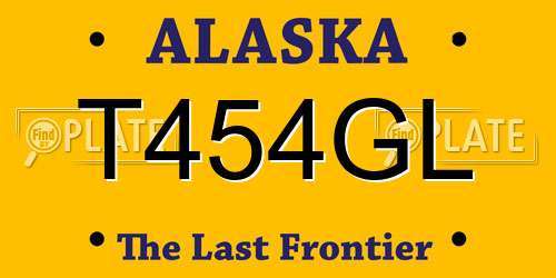 T454GL Alaska License Plate