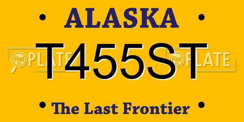T455ST Alaska License Plate