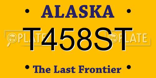 T458ST Alaska License Plate