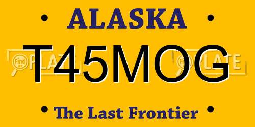 T45MOG Alaska License Plate