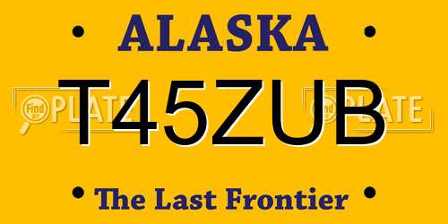 T45ZUB Alaska License Plate