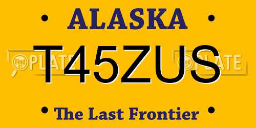 T45ZUS Alaska License Plate