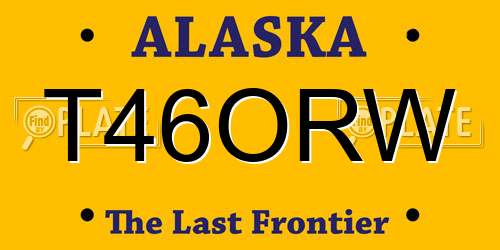 T46ORW Alaska License Plate