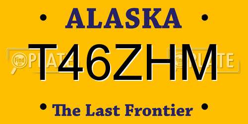 T46ZHM Alaska License Plate