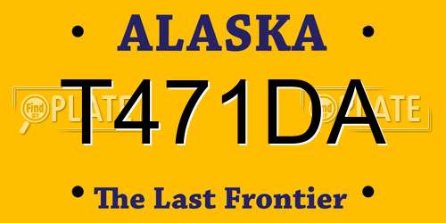 T471DA Alaska License Plate