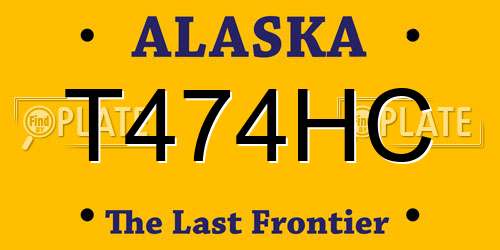 T474HC Alaska License Plate