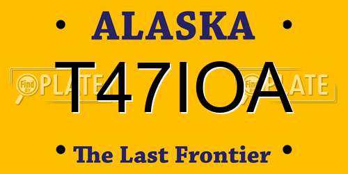 T47IOA Alaska License Plate