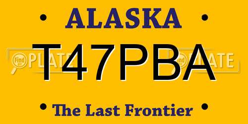 T47PBA Alaska License Plate