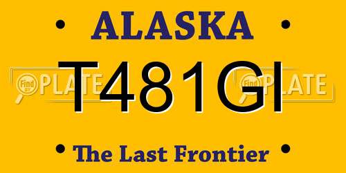 T481GI Alaska License Plate