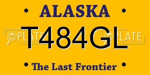 T484GL Alaska License Plate