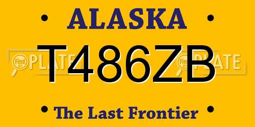 T486ZB Alaska License Plate