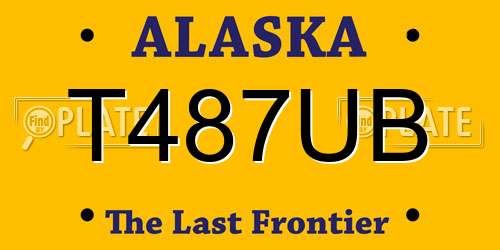 T487UB Alaska License Plate