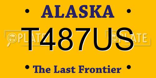 T487US Alaska License Plate