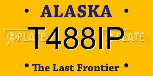 T488IP Alaska License Plate
