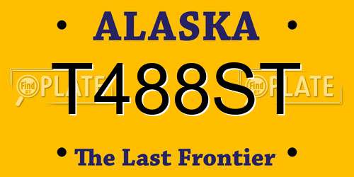 T488ST Alaska License Plate