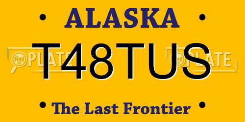 T48TUS Alaska License Plate