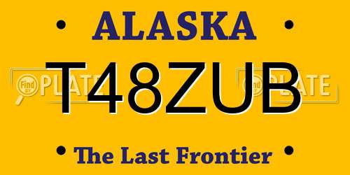 T48ZUB Alaska License Plate