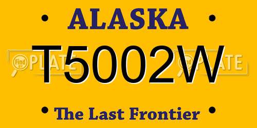 T5002W Alaska License Plate