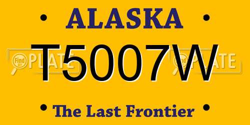 T5007W Alaska License Plate