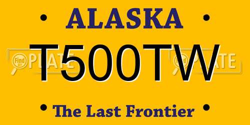 T500TW Alaska License Plate