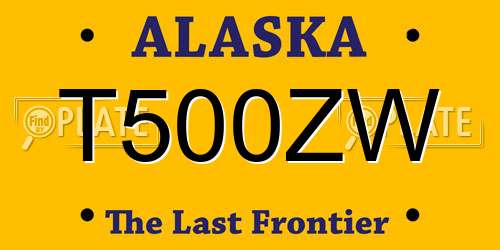 T500ZW Alaska License Plate