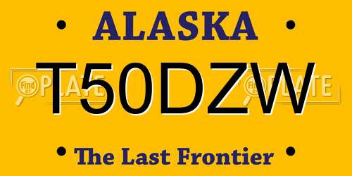 T50DZW Alaska License Plate