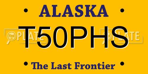 T50PHS Alaska License Plate