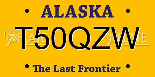 T50QZW Alaska License Plate