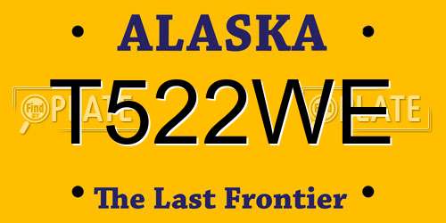 T522WE Alaska License Plate