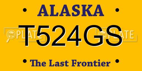 T524GS Alaska License Plate