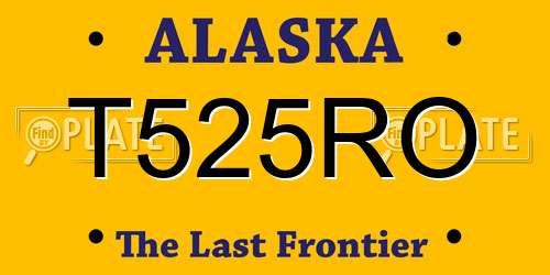 T525RO Alaska License Plate