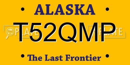 T52QMP Alaska License Plate