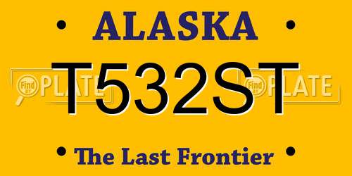 T532ST Alaska License Plate